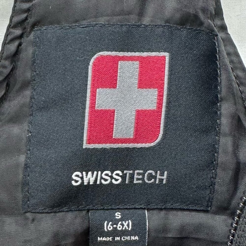 Swiss Tech Snow Bib Overalls Kids S Insulated Water Repellent Adjustable Black - Picture 11 of 12